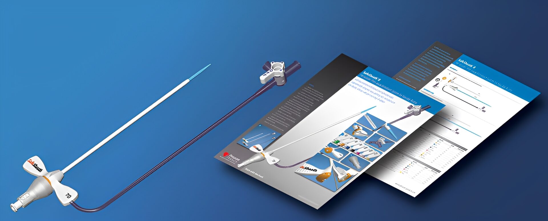 Medical device with instructional brochures displayed.